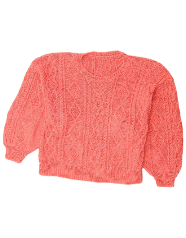 VINTAGE Womens Boat Neck Jumper Sweater UK 8 Small Pink