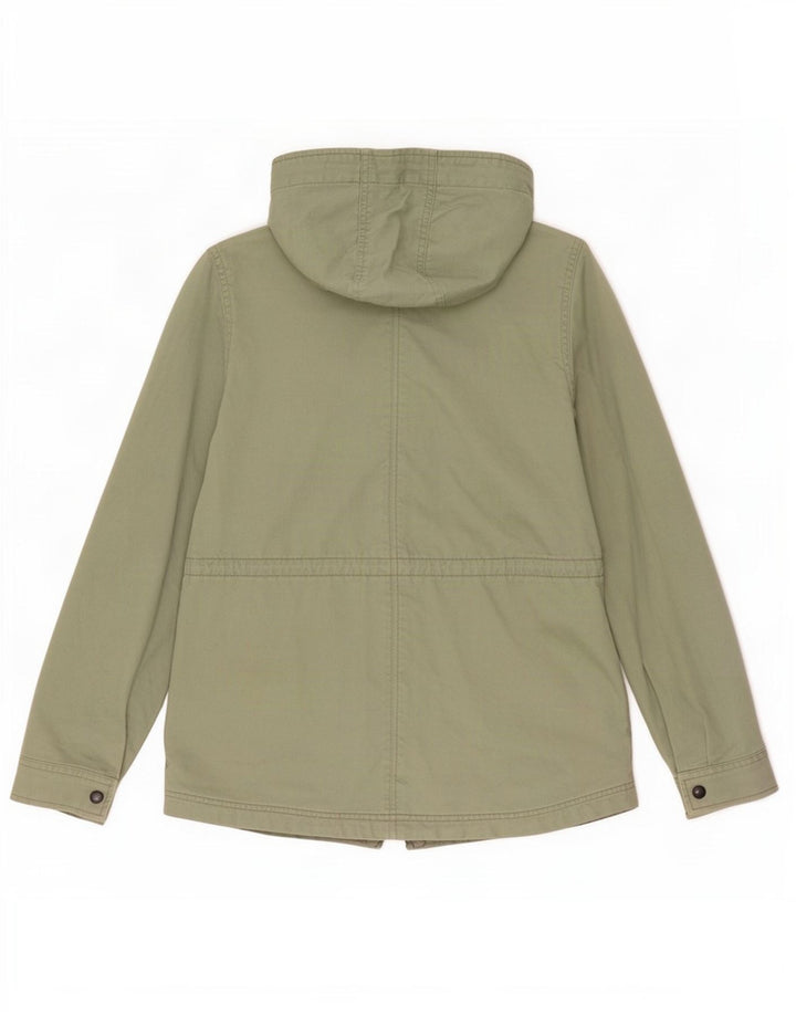 Levi's Womens Hooded Utility Jacket UK 10 Small Green Cotton