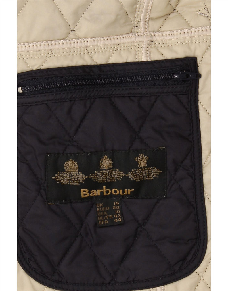 BARBOUR Womens Quilted Jacket UK 14 Medium  Navy Blue Polyamide Vintage Barbour and Second-Hand Barbour from Messina Hembry 