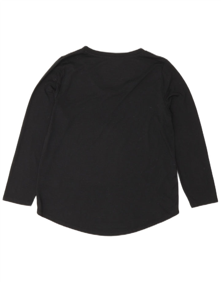 Marks & Spencer Womens Top Long Sleeve UK 10 Small Black Polyester
