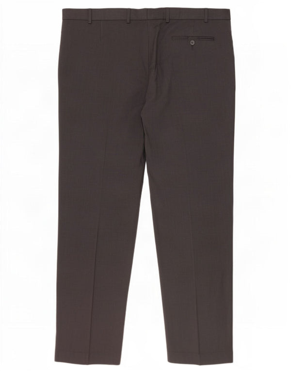 Marks & Spencer Womens Regular Fit Suit Trousers W42 L33 Grey Wool