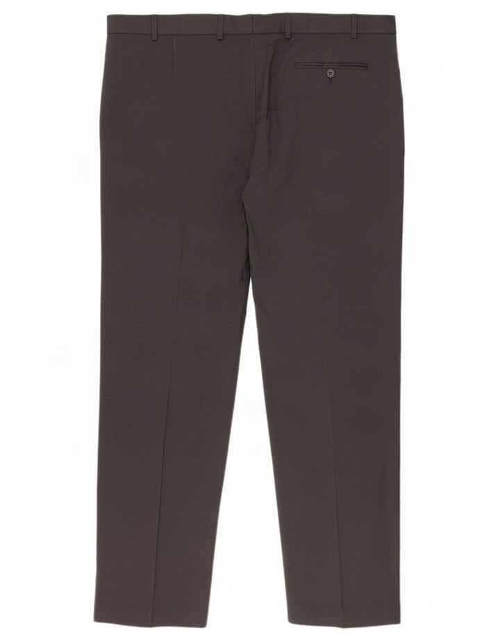 Marks & Spencer Womens Regular Fit Suit Trousers W42 L33 Grey Wool