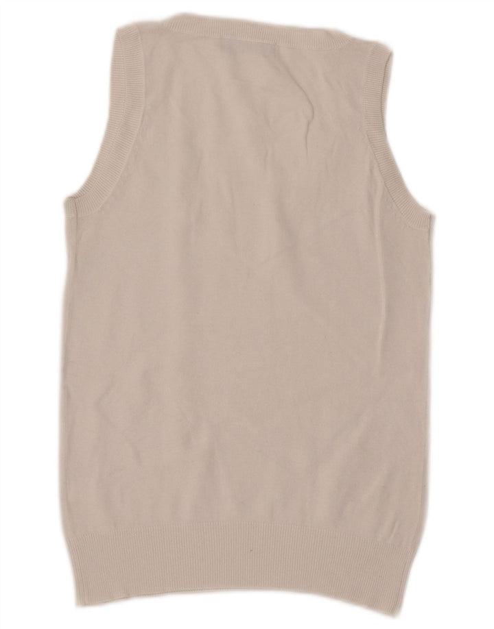 Zara Womens Vest Tank Top UK 12 Medium White Cotton