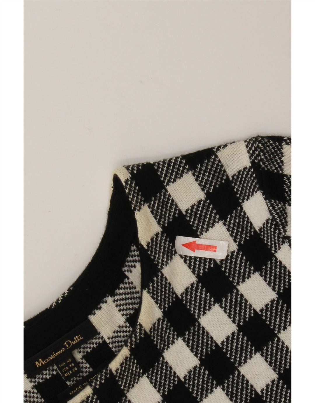 MASSIMO DUTTI Womens Maxi Dress UK 4 XS Black Check Cotton