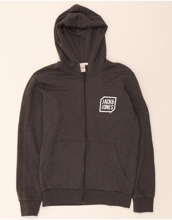 JACK & JONES Mens Zip Hoodie Sweater Medium Grey Cotton Vintage Jack & Jones and Second-Hand Jack & Jones from Messina Hembry 