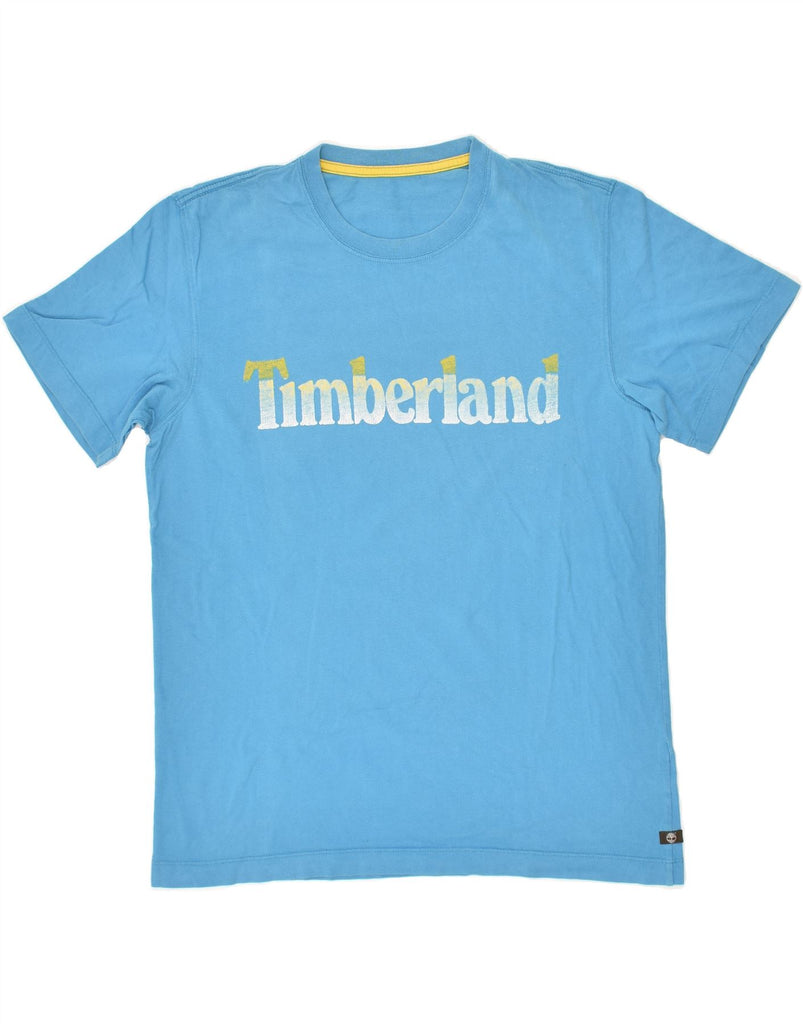 TIMBERLAND Mens Graphic T-Shirt Top Medium Blue Cotton | Vintage Timberland | Thrift | Second-Hand Timberland | Used Clothing | Messina Hembry 