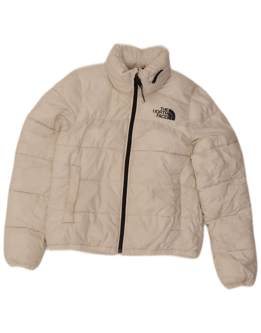 The North Face Womens Hooded Padded Jacket UK 10 Small White Polyester