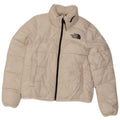 The North Face Womens Hooded Padded Jacket UK 10 Small White Polyester
