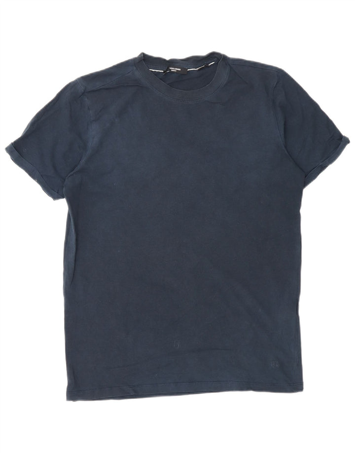 Jack & Jones Mens T-Shirt Top Small Navy Blue Cotton