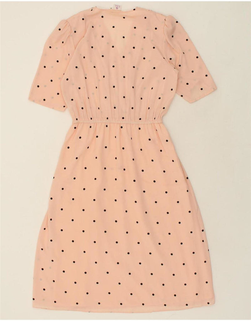 VINTAGE Womens See Through A-Line Dress EU 40 Medium Pink Polka Dot Vintage Vintage and Second-Hand Vintage from Messina Hembry 