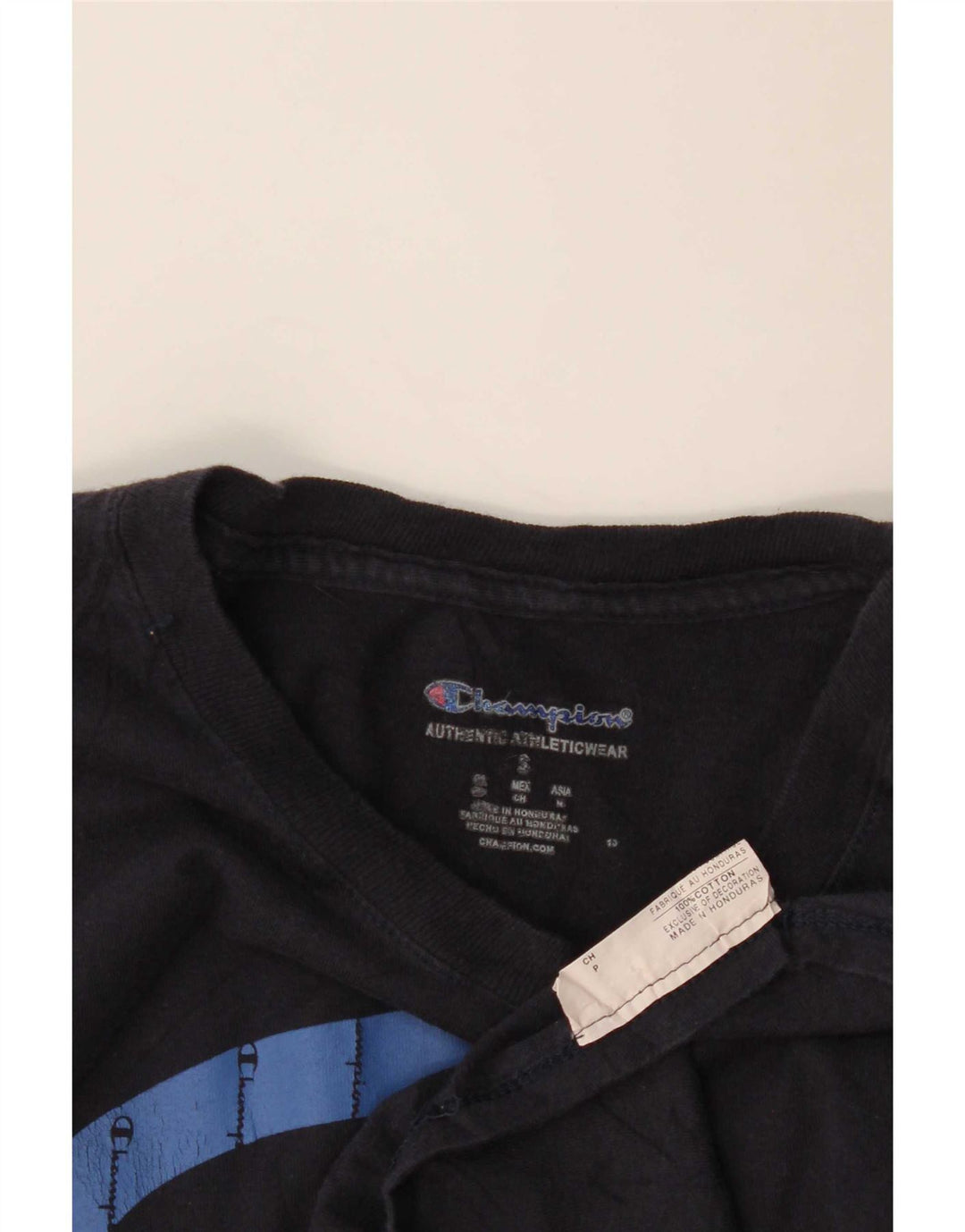 Champion Mens Graphic T-Shirt Top Small Black Cotton