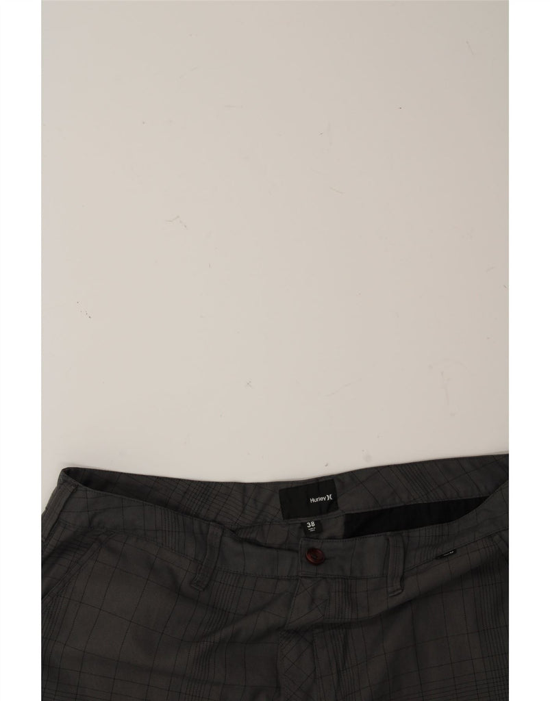 HURLEY Mens Chino Shorts W38 XL  Grey Check Vintage Hurley and Second-Hand Hurley from Messina Hembry 