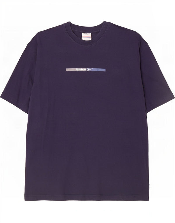 Reebok Mens Graphic T-Shirt Top Large Navy Blue Cotton