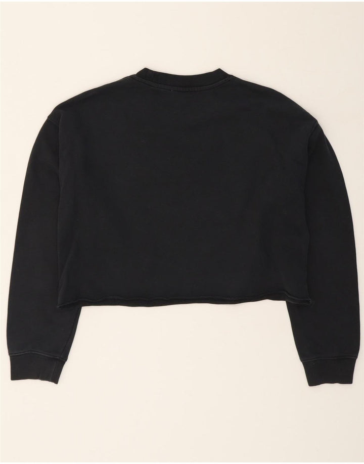 LEVI'S Womens Oversized Graphic Crop Sweatshirt Jumper UK 10 Small Black Vintage Levi's and Second-Hand Levi's from Messina Hembry 