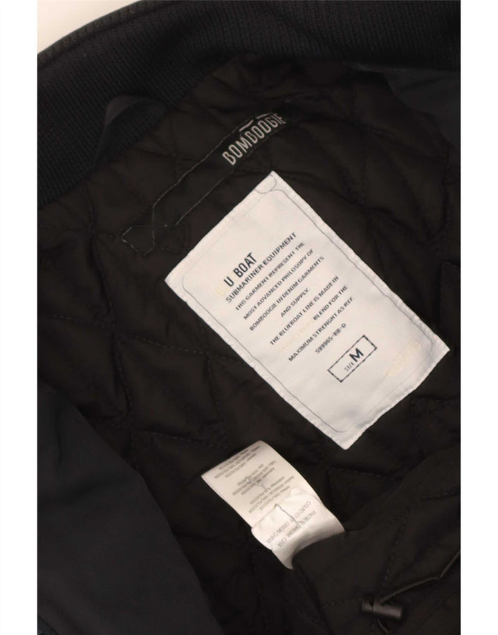Bomboogie Mens Padded Bomber Jacket UK 38 Medium Black Polyester