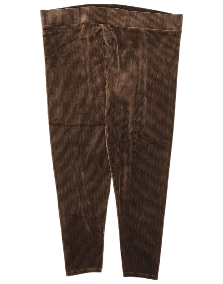 Marks & Spencer Womens Velvet Leggings UK 20 2XL Brown Polyester