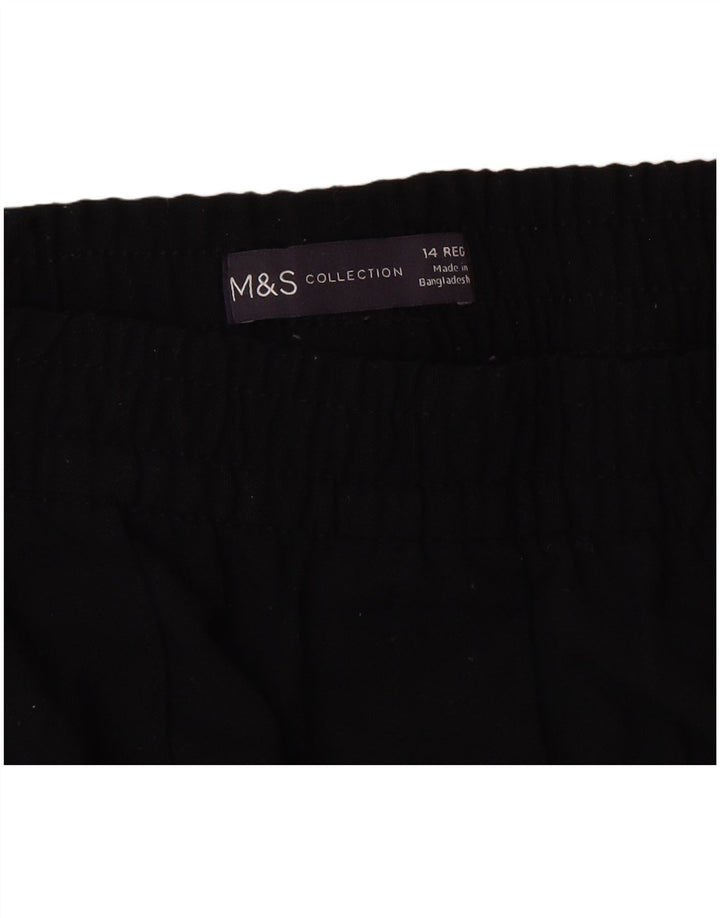 Marks & Spencer Womens Tracksuit Trousers UK 14 Medium Black Polyester