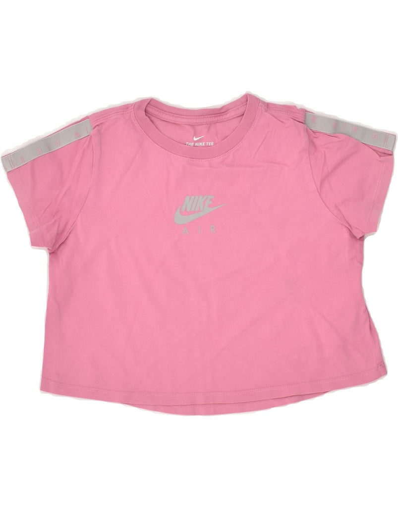 NIKE Girls Crop Graphic T-Shirt Top 10-11 Years Medium Pink Cotton | Vintage Nike | Thrift | Second-Hand Nike | Used Clothing | Messina Hembry 