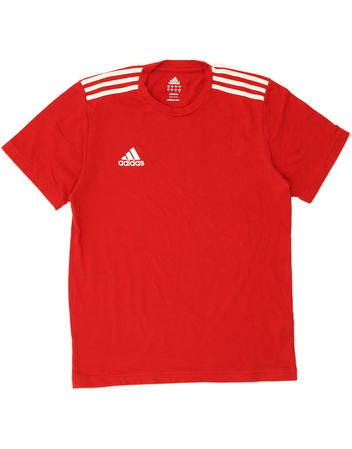 ADIDAS Mens T-Shirt Top UK 40/42 Medium Red Cotton Vintage Adidas and Second-Hand Adidas from Messina Hembry 