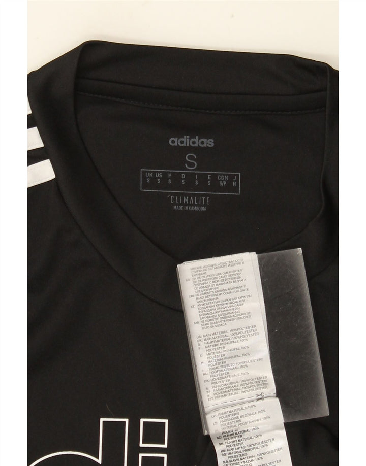 Adidas Mens Climalite Graphic T-Shirt Top Small Black Polyester