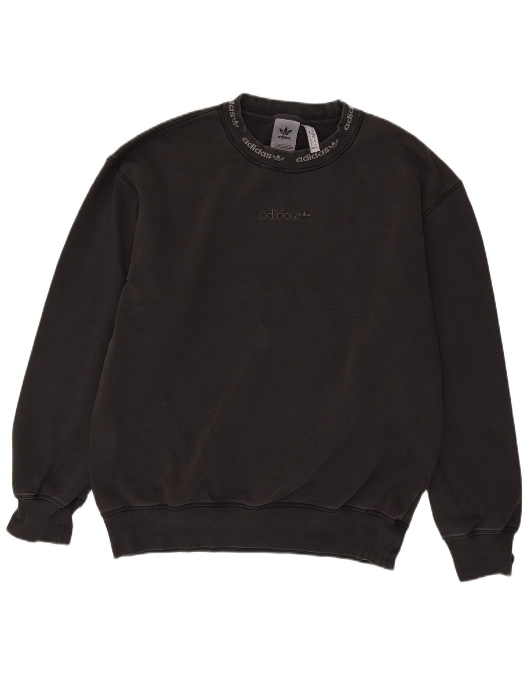 ADIDAS Mens Graphic Loose Fit Sweatshirt Jumper Medium Grey Cotton