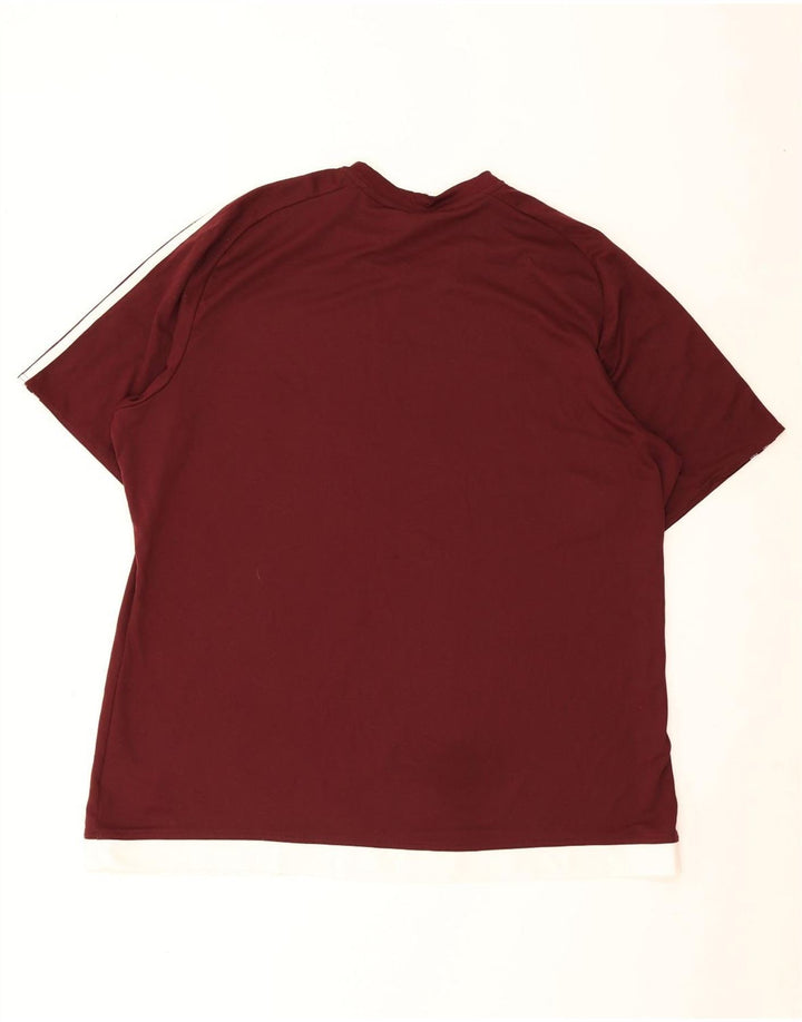 Adidas Mens Climalite T-Shirt Top 2XL Burgundy Polyester