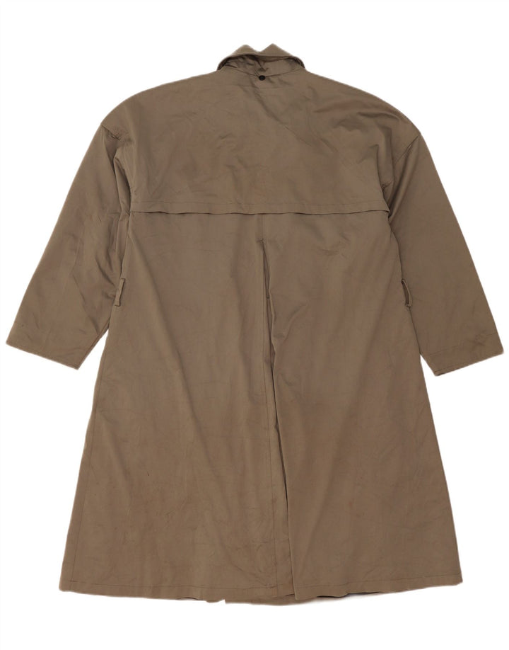 Zara Mens Trench Coat UK 36 Small Khaki Polyester