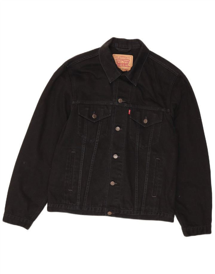 Levi's Mens Denim Jacket UK 40 Large Black Cotton