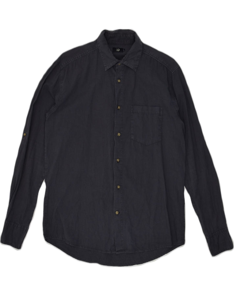 DACK'S Mens Shirt Small Navy Blue Cotton | Vintage Dack's | Thrift | Second-Hand Dack's | Used Clothing | Messina Hembry 