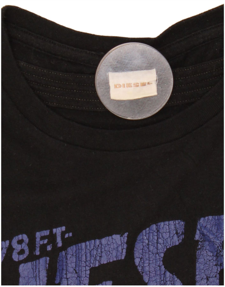 Diesel Mens Graphic T-Shirt Top XL Black Cotton