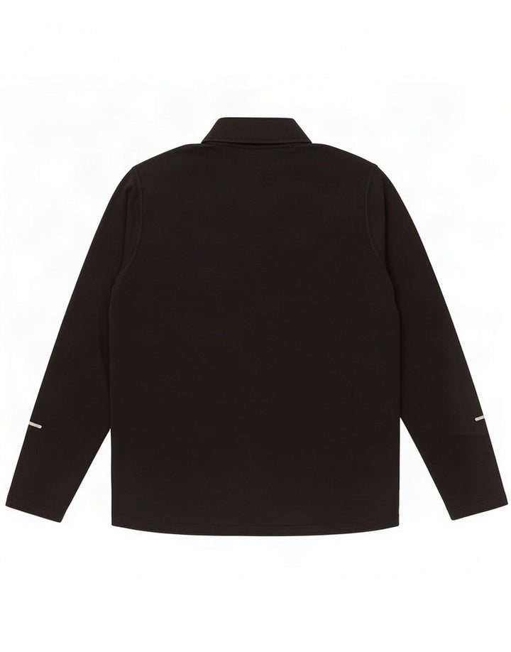 Nike Mens Dri Fit Zip Neck Top Long Sleeve Large Black Polyester