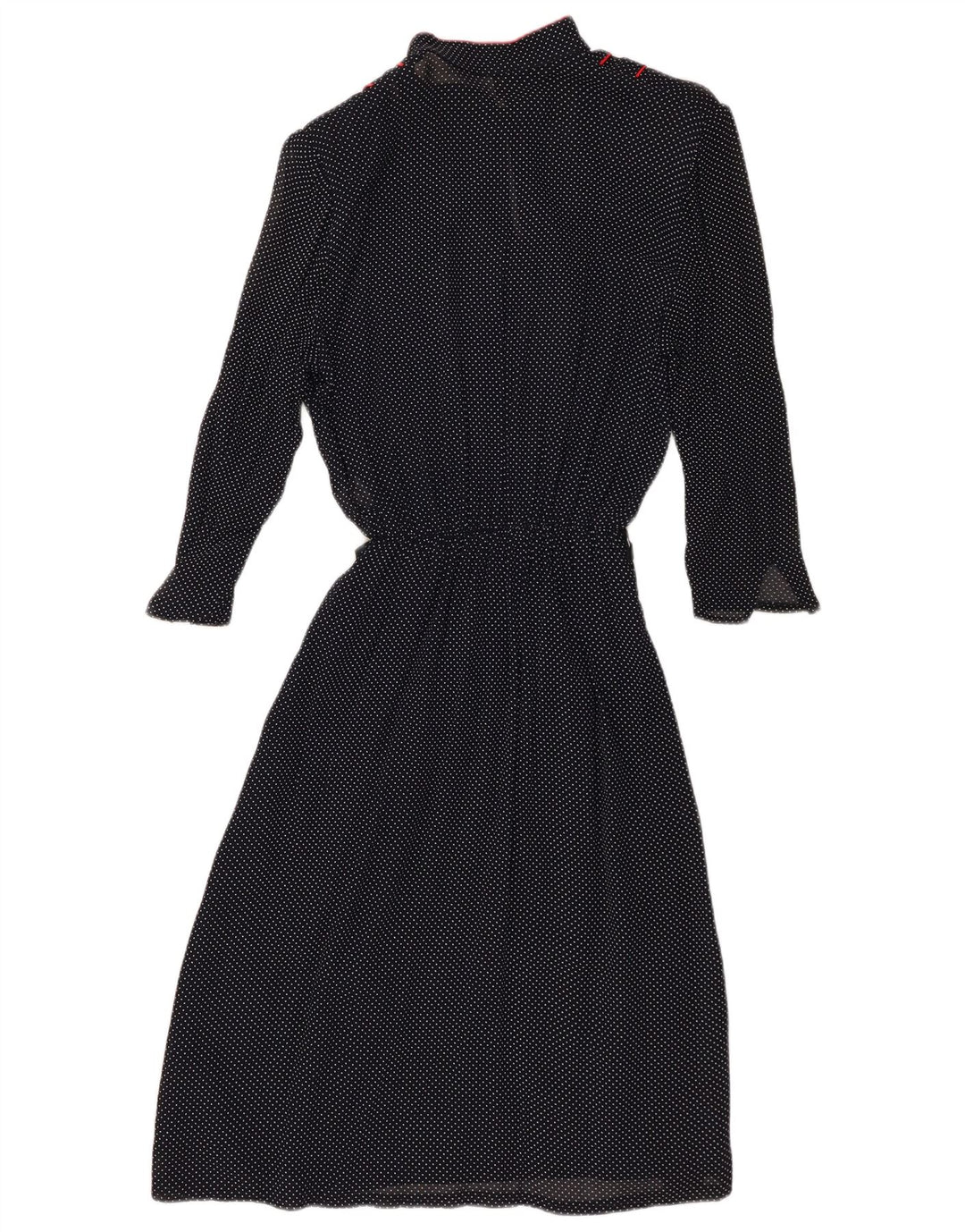 Vintage Womens 3/4 Sleeve A-Line Dress IT 44 Medium Navy Blue Spotted