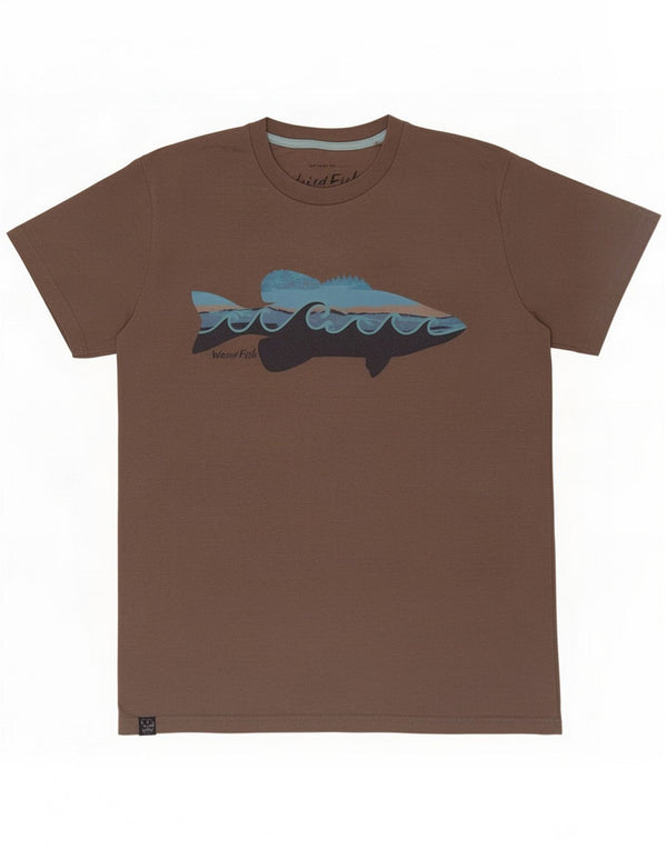Weird Fish Mens Graphic T-Shirt Top Medium Brown Cotton
