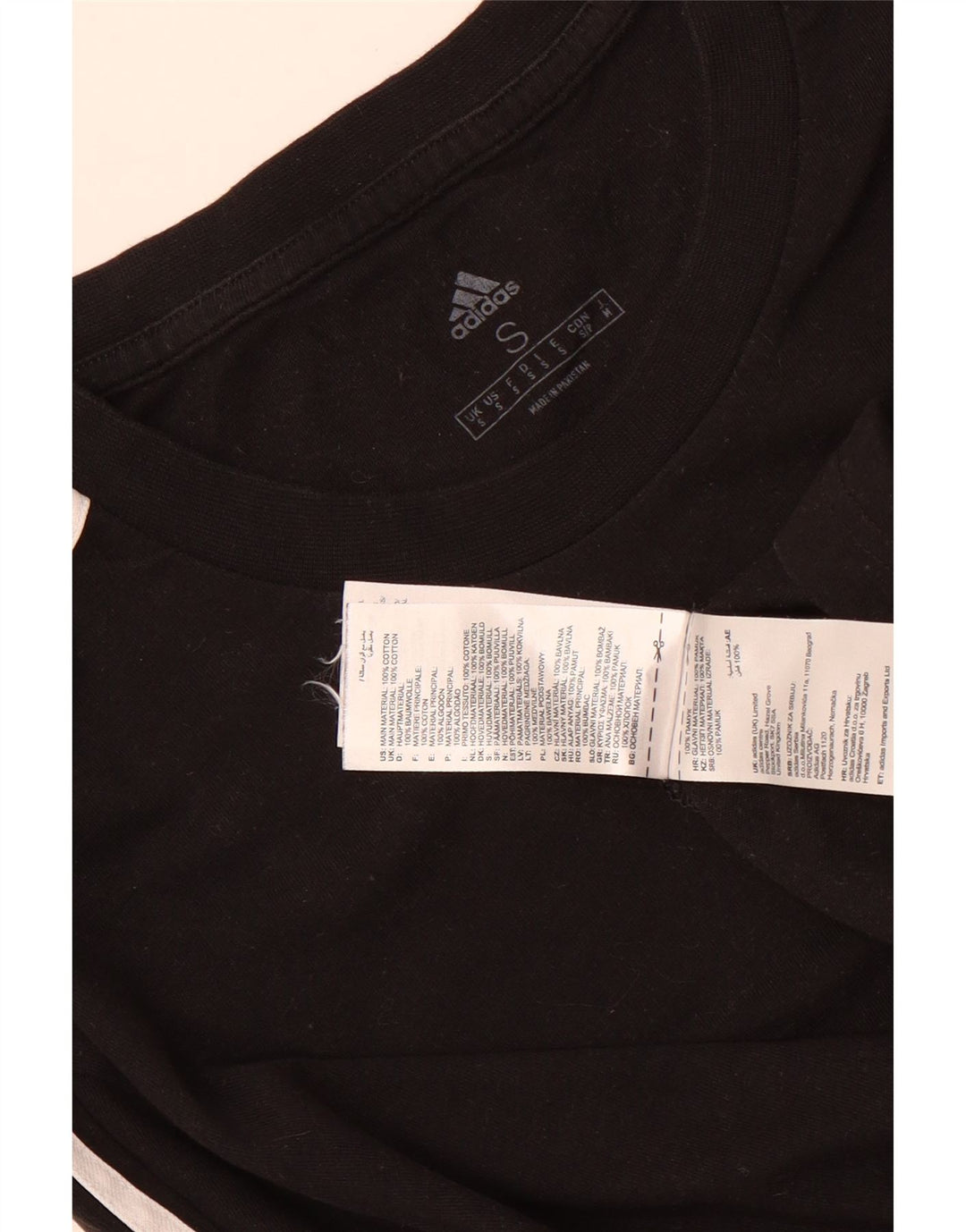 Adidas Mens T-Shirt Top Small Black Cotton