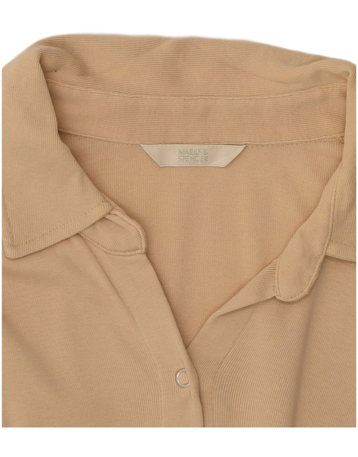 Marks & Spencer Womens Shirt Blouse UK 14 Medium Beige