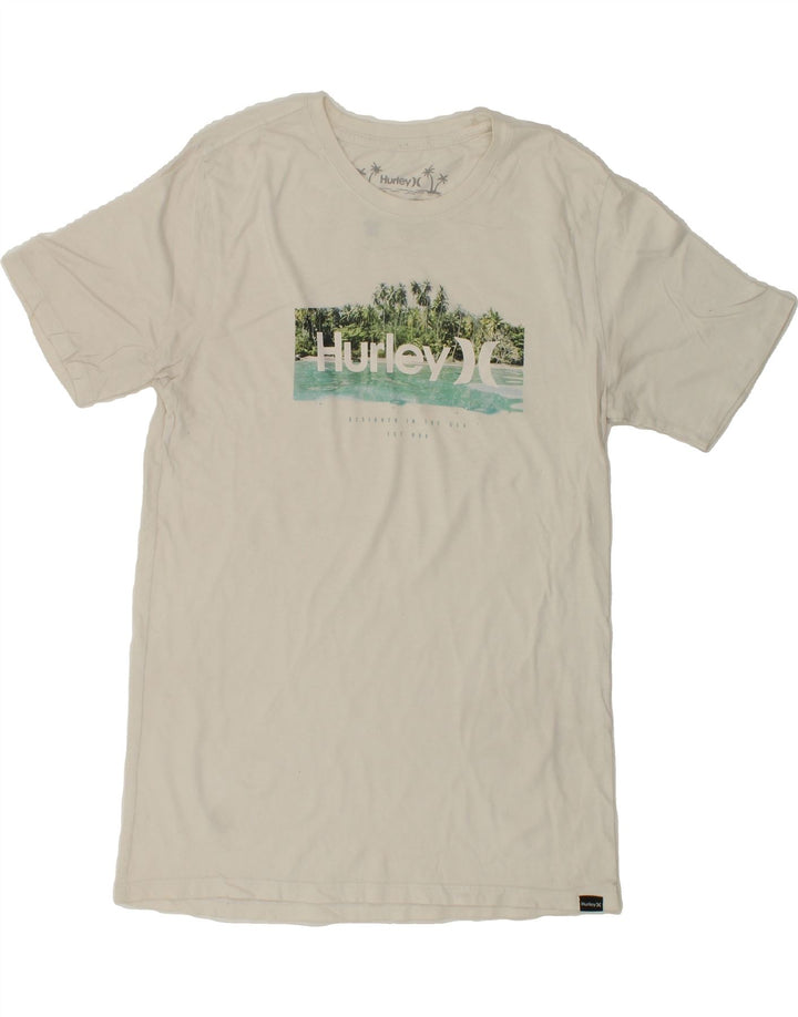 HURLEY Mens Graphic T-Shirt Top Small White Cotton Vintage Hurley and Second-Hand Hurley from Messina Hembry 