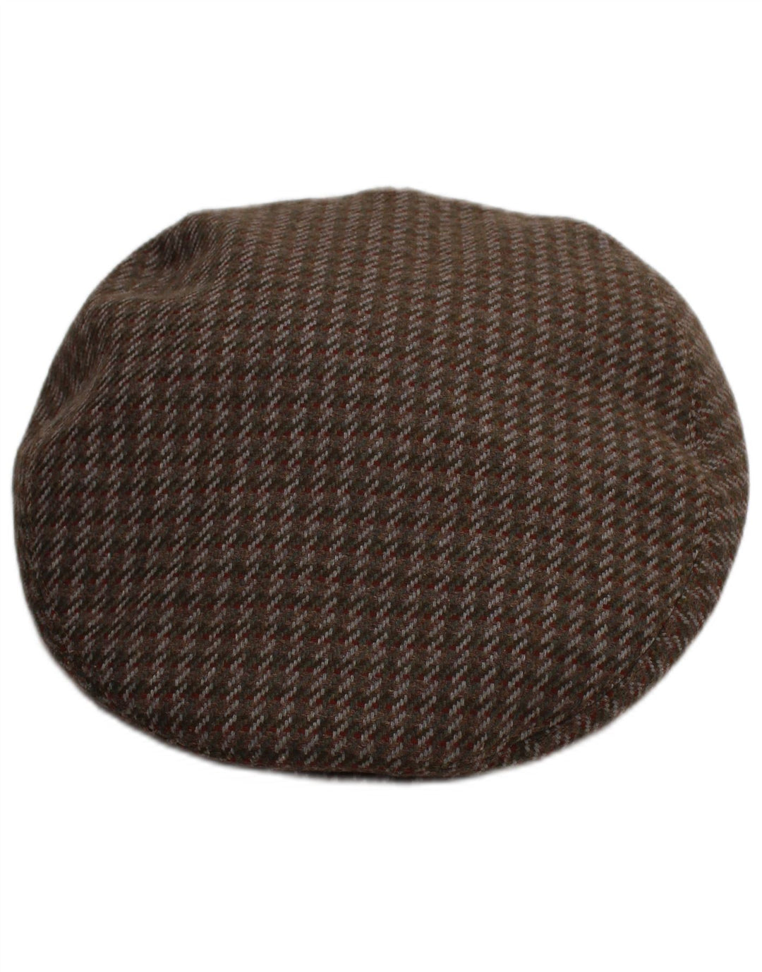 VINTAGE Mens Oxford Flat Cap Small Brown Houndstooth Classic
