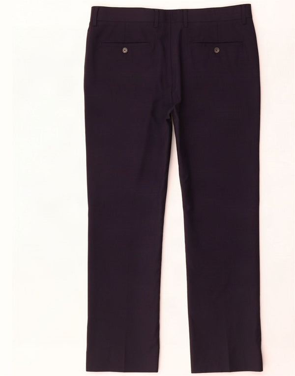 Emporio Armani Mens Straight Suit Trousers EU 48 Medium W34 L28 Navy Blue