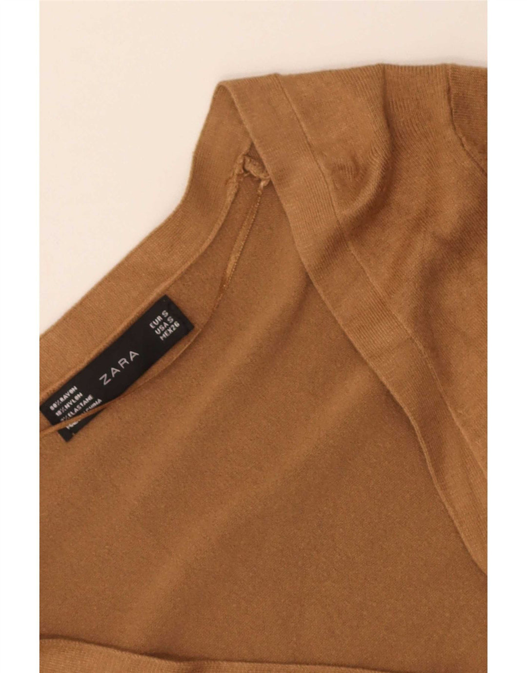Zara Womens Cardigan Sweater UK 10 Small Beige Rayon