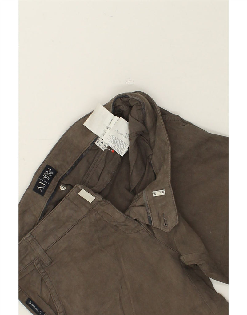 ARMANI Womens Skinny Cargo Trousers W27  L29 Brown Cotton | Vintage Armani | Thrift | Second-Hand Armani | Used Clothing | Messina Hembry 