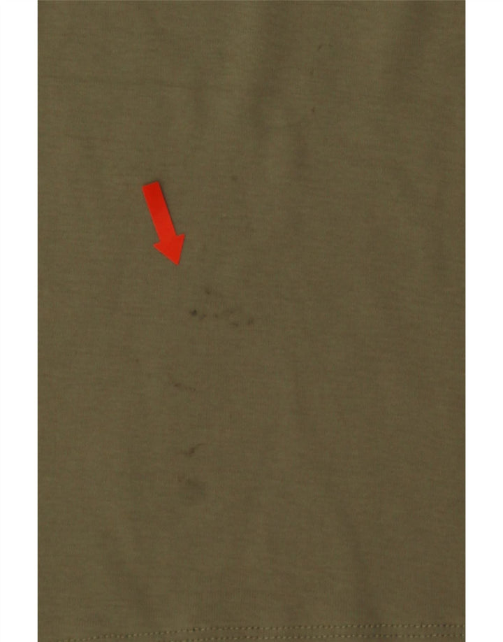 Invicta Womens T-Shirt Top UK 8 Small Khaki Cotton