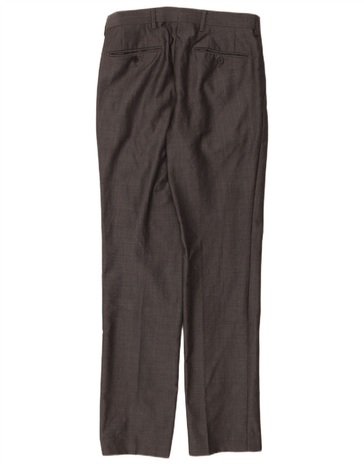 Marks & Spencer Mens Autograph Straight Suit Trousers W30 L33 Grey Wool