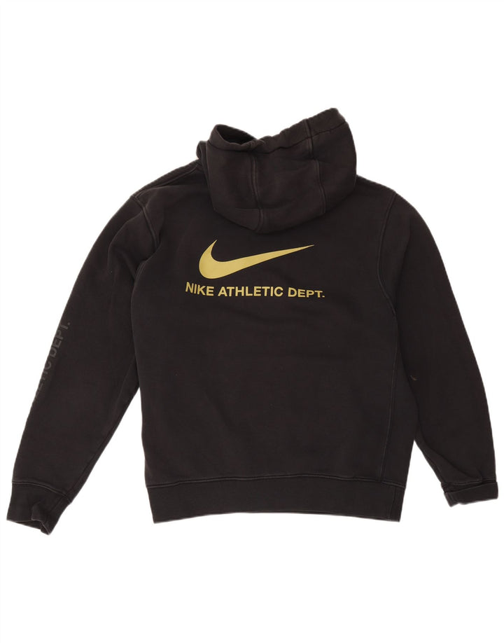 NIKE Mens Graphic Hoodie Jumper Medium Black Cotton