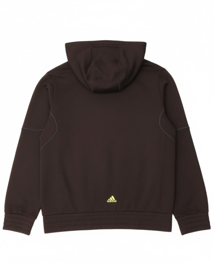 Adidas Boys Predator Graphic Zip Hoodie Sweater 13-14 Years Black Polyester