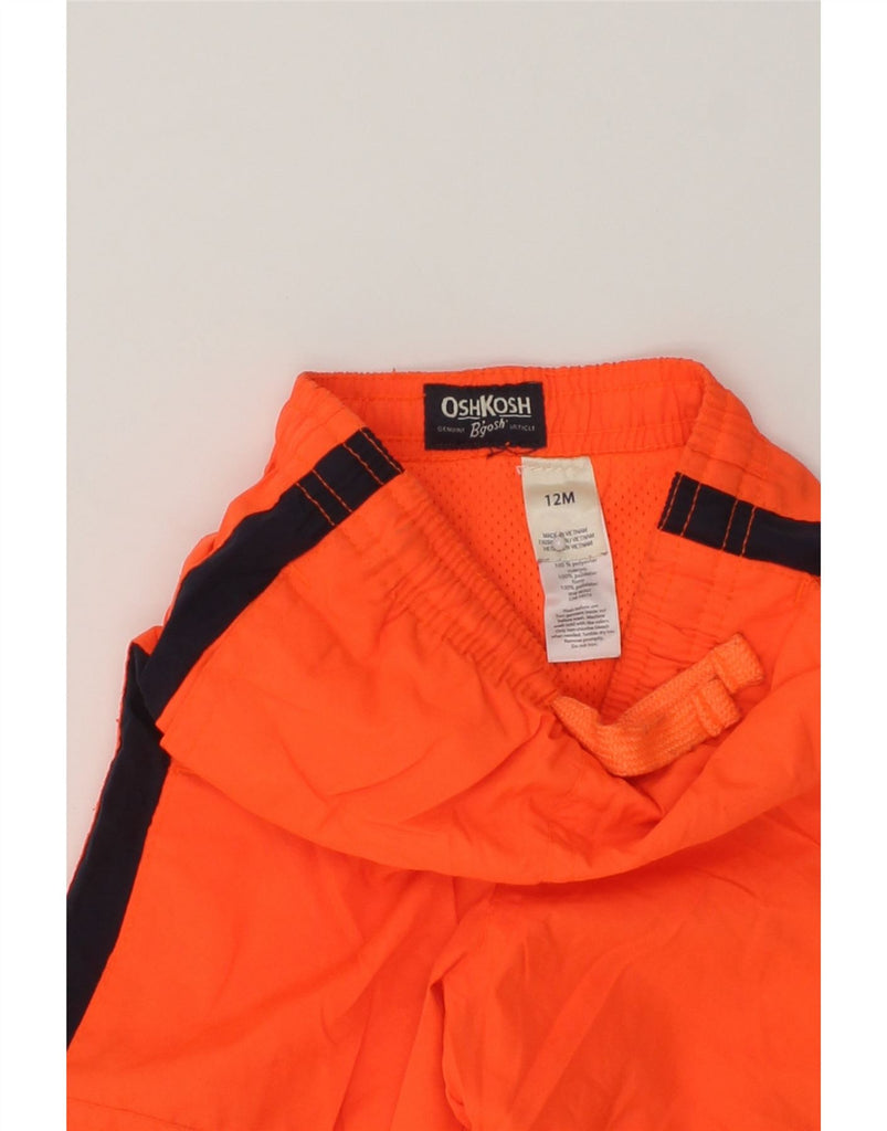 OSH KOSH Baby Boys Tracksuit Trousers 9-12 Months Orange Polyester | Vintage Osh Kosh | Thrift | Second-Hand Osh Kosh | Used Clothing | Messina Hembry 