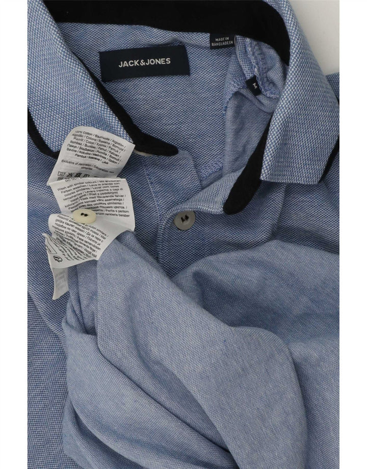 Jack & Jones Mens Polo Shirt Medium Blue Cotton