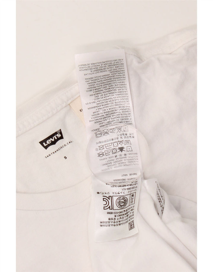 Levi's Womens Graphic T-Shirt Top UK 10 Small White Cotton
