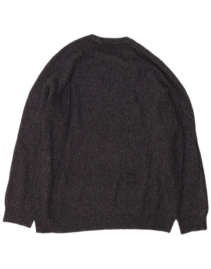 Marks & Spencer Mens Crew Neck Jumper Sweater 2XL Black Flecked Polyamide