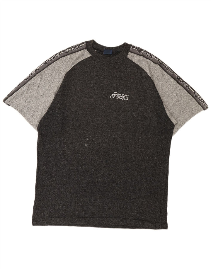 Asics Mens Graphic T-Shirt Top Large Black Colourblock