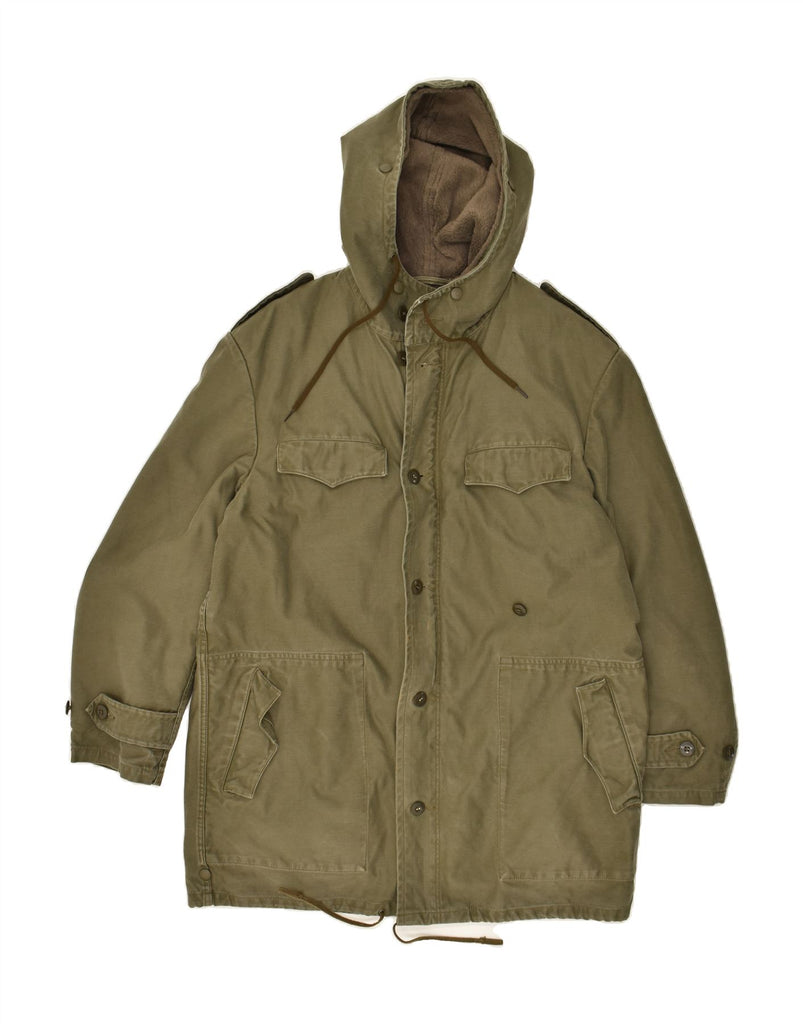 M & S Mens Hooded Military Jacket UK 36 Small Khaki Vintage M & S and Second-Hand M & S from Messina Hembry 